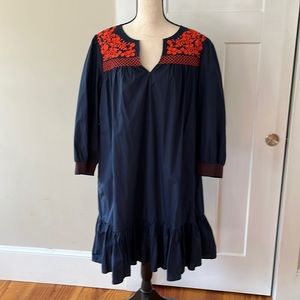 J. Crew Long Sleeve Ruffle Hem Dress Size L NWT
